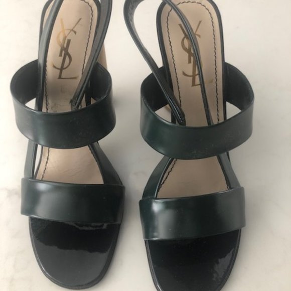 YSL Leather open toe heels - Picture 1 of 6